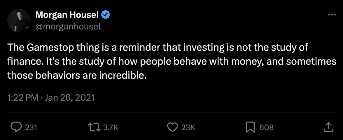 Morgan Housel Tweet